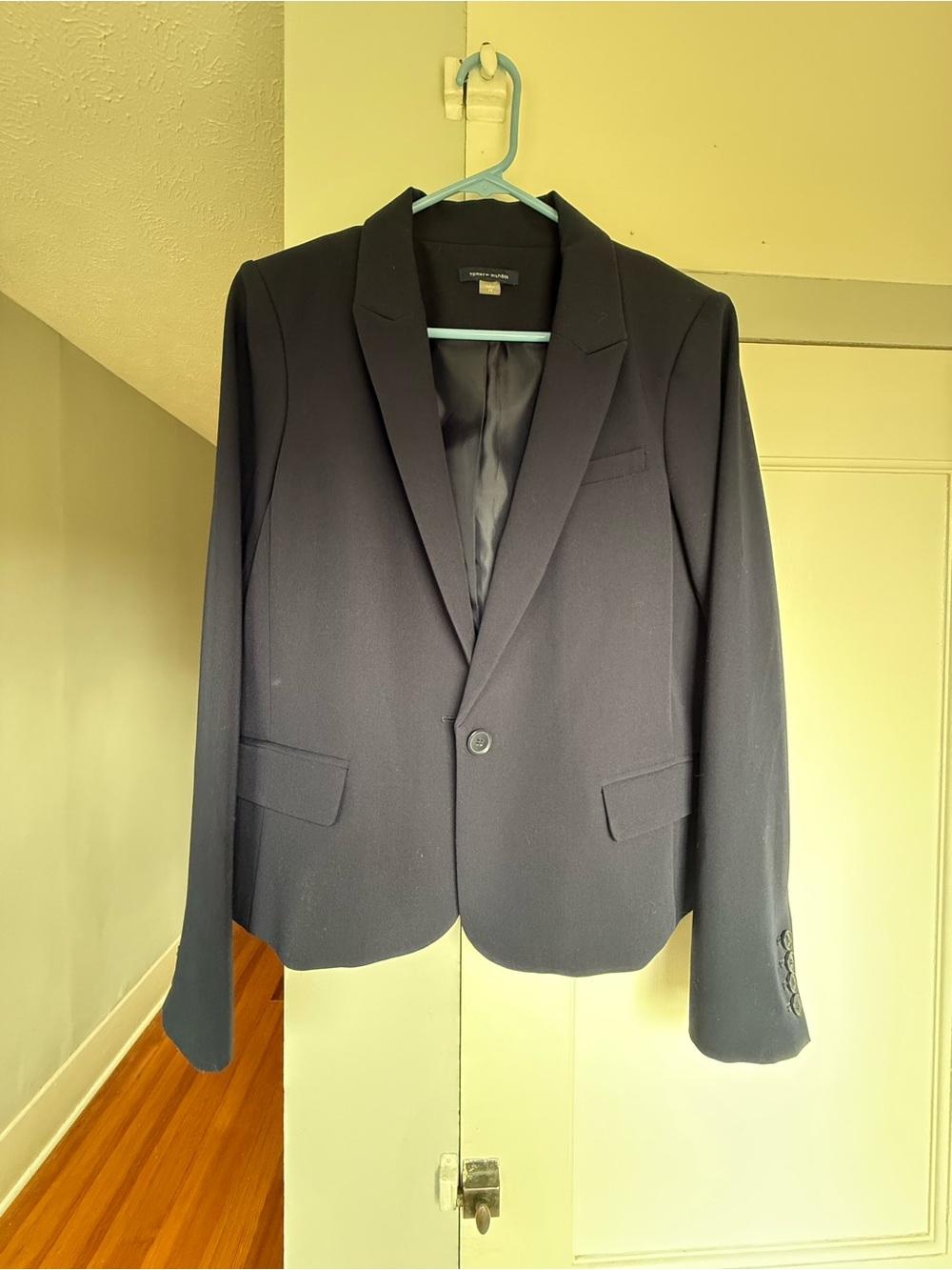 Tommy Hilfiger Classic Navy Blue Single Button Blazer Jacket - Size 14